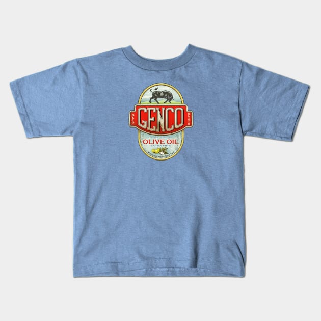 Genco Olive Oil Kids T-Shirt by sisiliacoconut